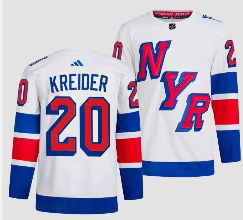 Men New York Rangers #20 Kreider 2024 Hockey Stadium Series White Jersey->new york rangers->NHL Jersey